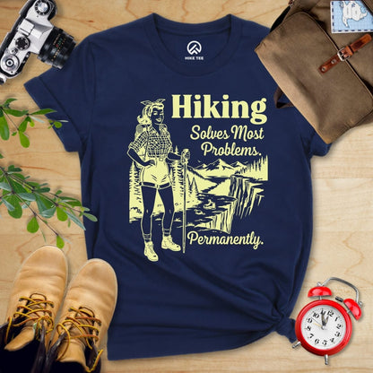Hike Tee T-Shirt Navy / S Hiking Retro Shirt
