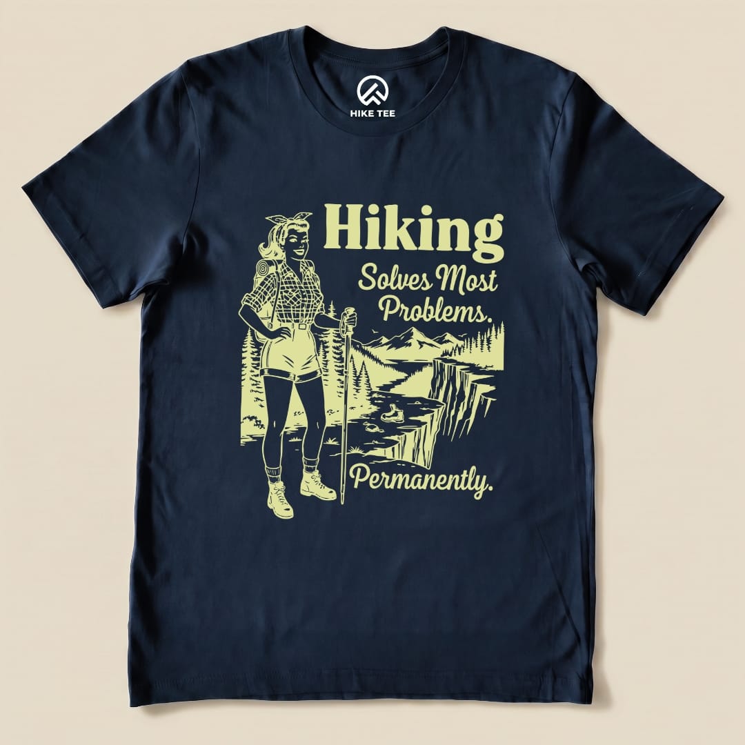 Hike Tee T-Shirt Navy / S Hiking Retro Shirt