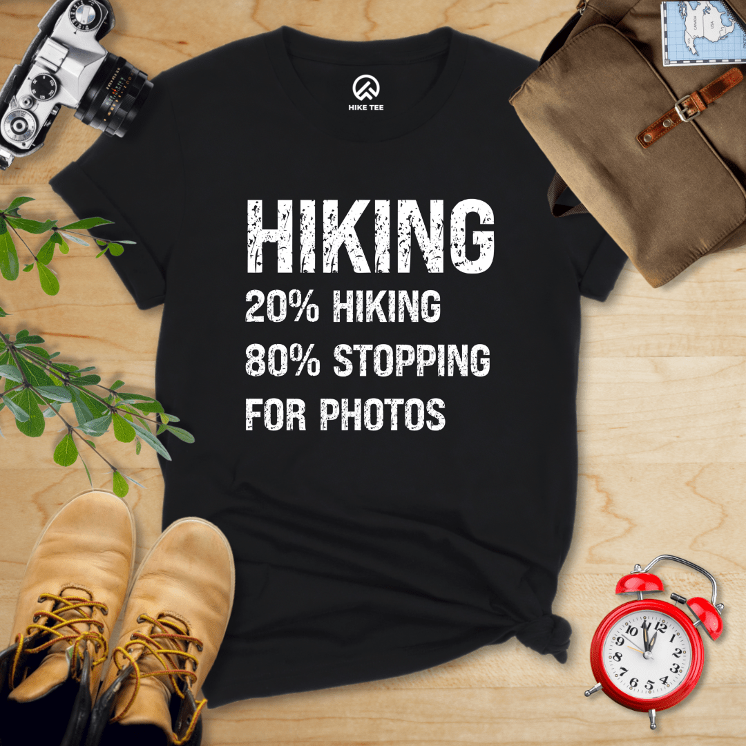 Hike Tee T-Shirt Black / S Hiking Stoping For Photos Shirt