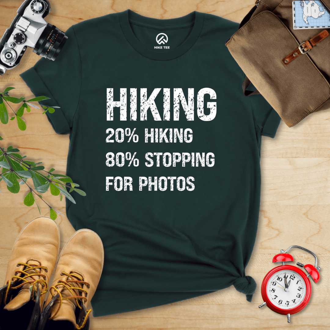 Hike Tee T-Shirt Forest / S Hiking Stoping For Photos Shirt