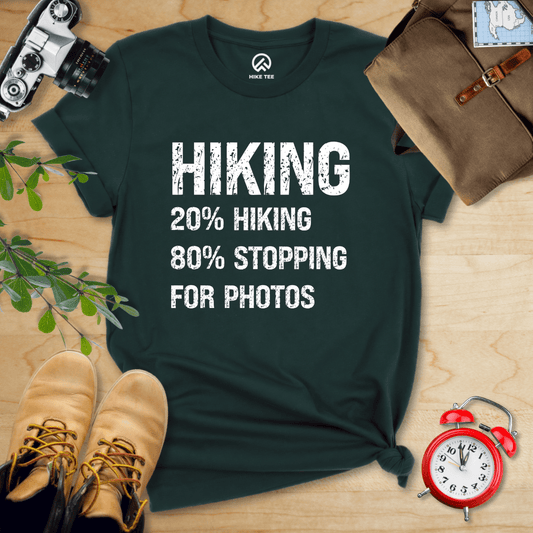 Hike Tee T-Shirt Forest / S Hiking Stoping For Photos Shirt