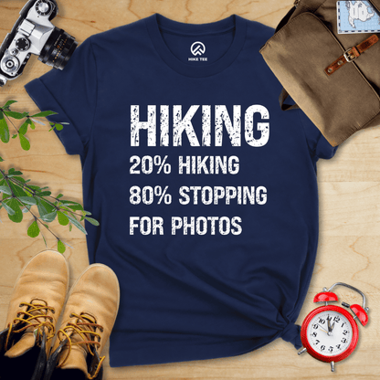 Hike Tee T-Shirt Navy / S Hiking Stoping For Photos Shirt