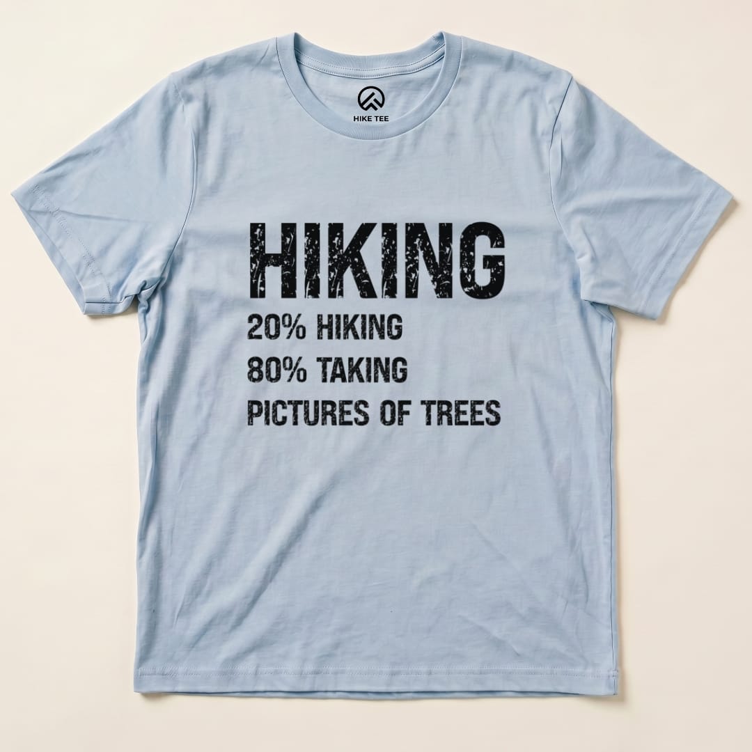 Hiking Taking Pictures Shirt Hike Tee T-Shirt Baby Blue / S