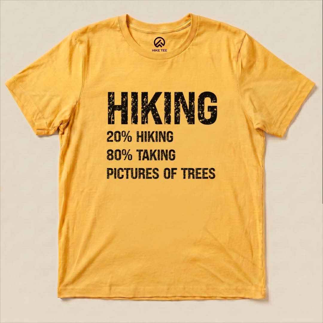 Hiking Taking Pictures Shirt Hike Tee T-Shirt Gold / S