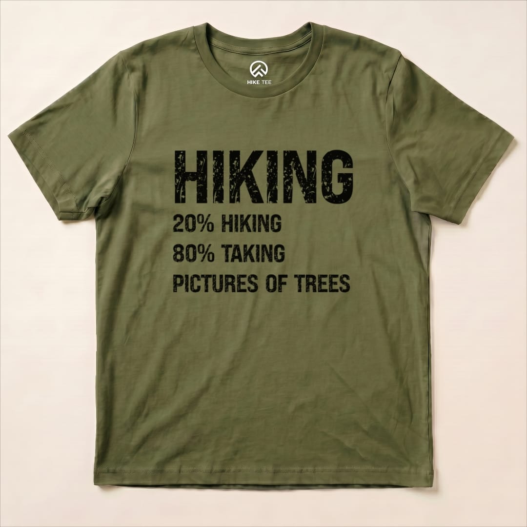 Hiking Taking Pictures Shirt Hike Tee T-Shirt Military Green / S