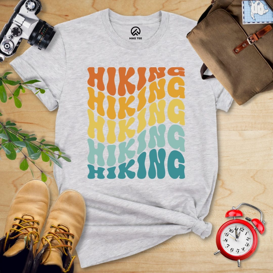 Hike Tee T-Shirt Athletic Heather / S Hiking Vintage Wavy Text Shirt