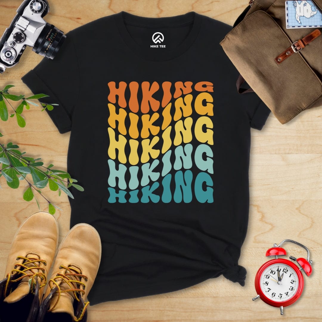 Hike Tee T-Shirt Black / S Hiking Vintage Wavy Text Shirt