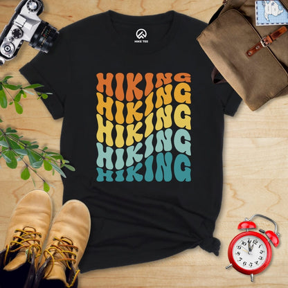 Hike Tee T-Shirt Black / S Hiking Vintage Wavy Text Shirt