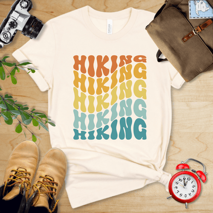 Printify T-Shirt Natural / S Hiking Vintage Wavy Text Shirt