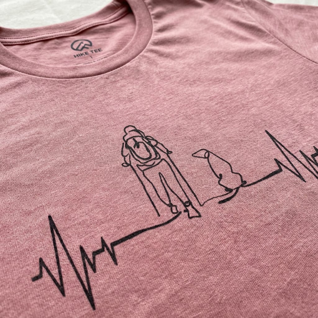 Hike Tee T-Shirt Hiking with Dog Heart Rate Shirt