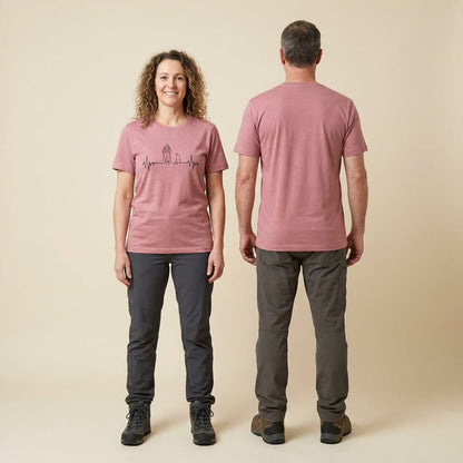 Hike Tee T-Shirt Hiking with Dog Heart Rate Shirt