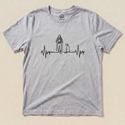 Hike Tee T-Shirt Athletic Heather / S Hiking with Dog Heart Rate Shirt