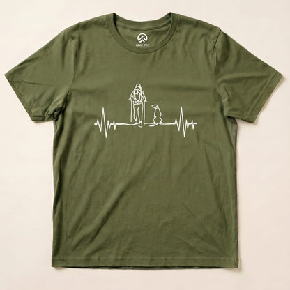 Hike Tee T-Shirt Military Green / S Hiking with Dog Heart Rate Shirt