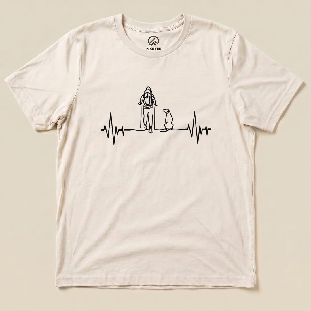 Hike Tee T-Shirt Natural / S Hiking with Dog Heart Rate Shirt
