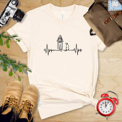 Printify T-Shirt Natural / S Hiking with Dog Heart Rate Shirt