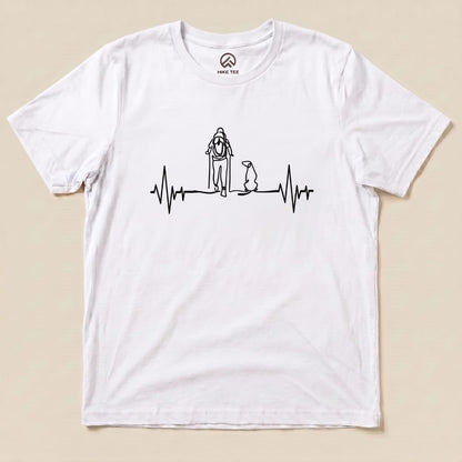 Hike Tee T-Shirt White / S Hiking with Dog Heart Rate Shirt
