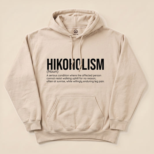 Sand Hikoholism Definition Hoodie with a dictionary definition print