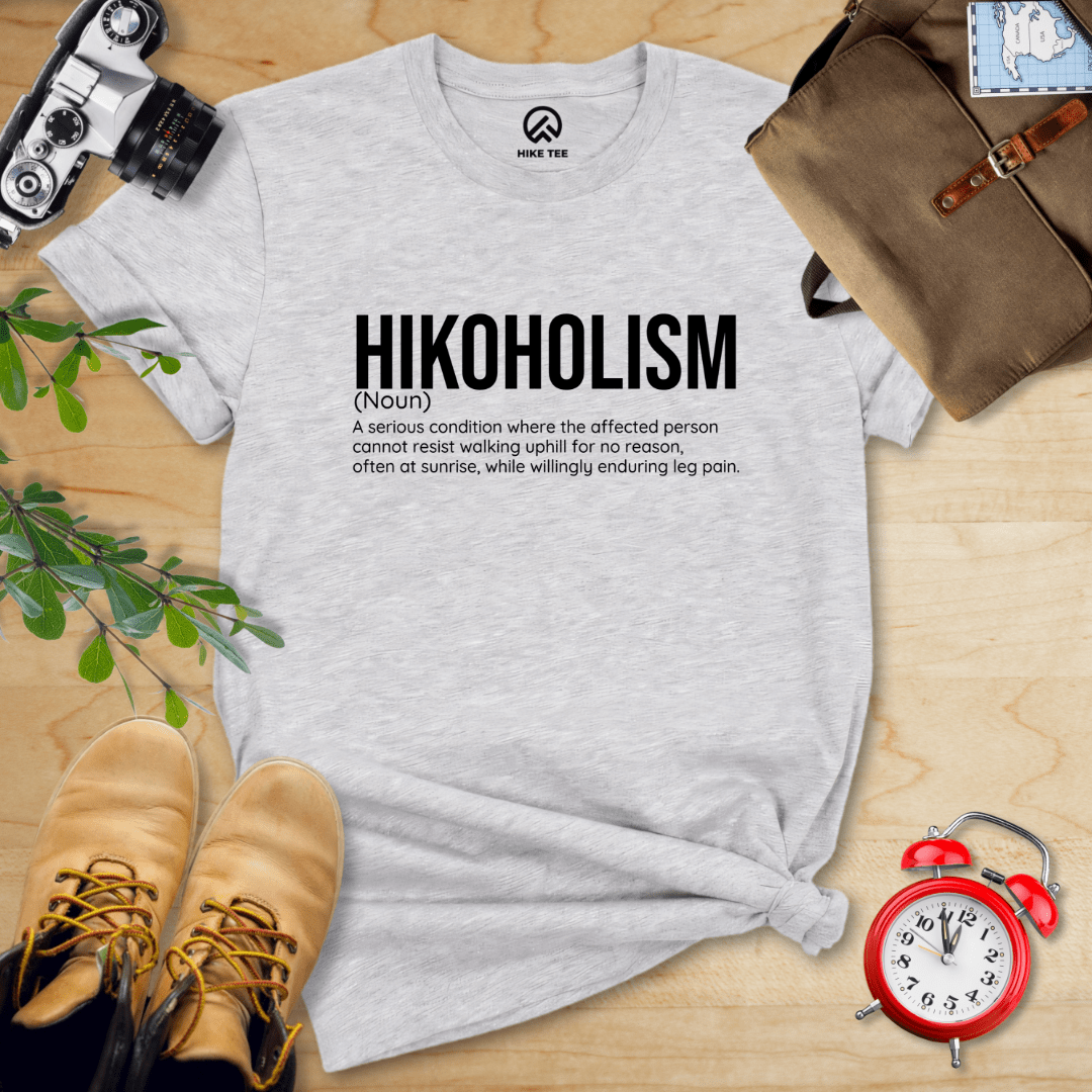 Hike Tee T-Shirt Athletic Heather / S Hikoholism Definition