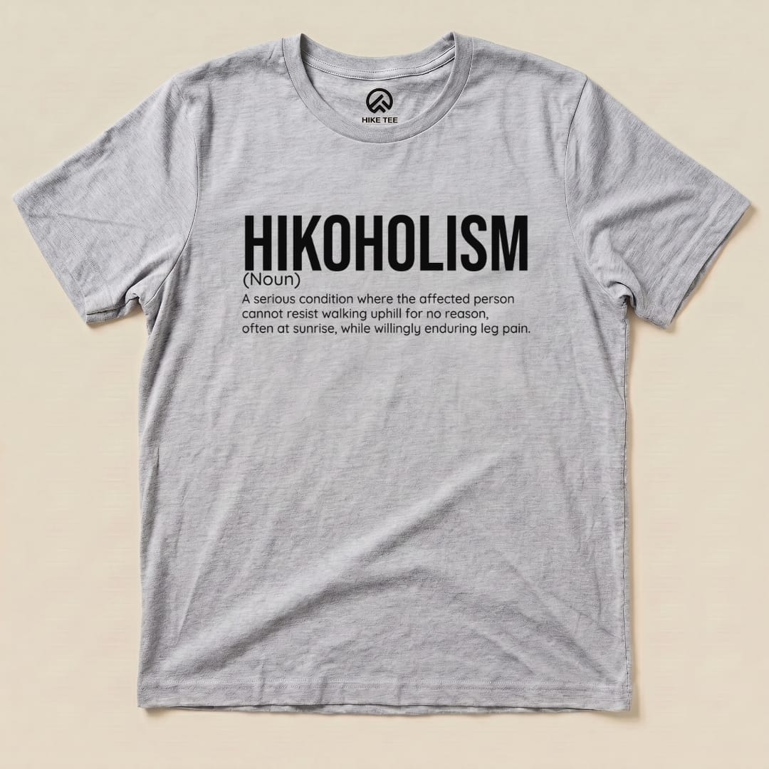 Hike Tee T-Shirt Athletic Heather / S Hikoholism Definition