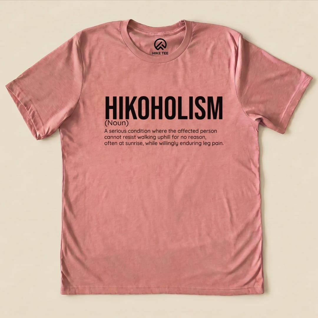 Hike Tee T-Shirt Heather Mauve / S Hikoholism Definition