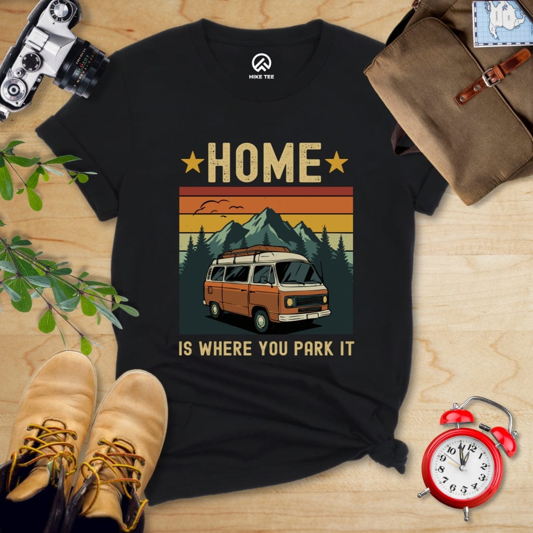 Hike Tee T-Shirt Black / S Home Is Where You Park Is Shirt