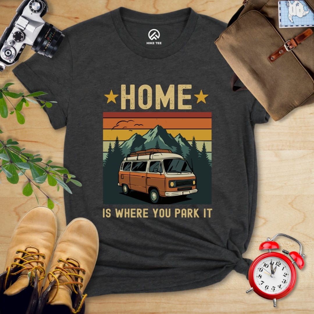 Hike Tee T-Shirt Dark Grey Heather / S Home Is Where You Park Is Shirt