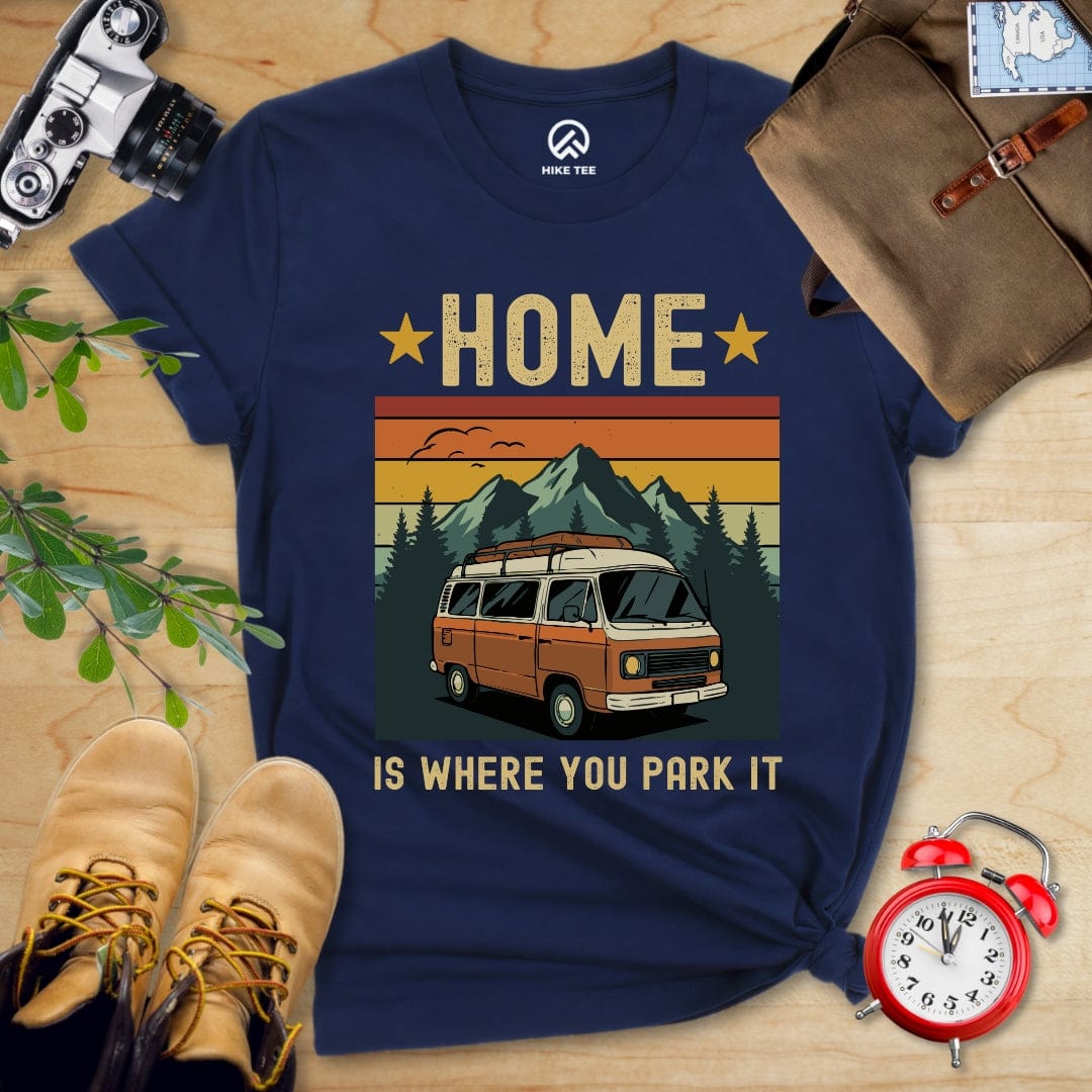 Hike Tee T-Shirt Navy / S Home Is Where You Park Is Shirt