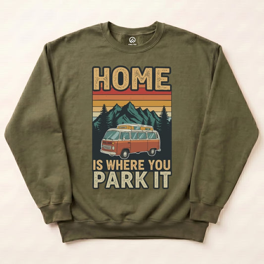 Home Park It Sweatshirt Hike Tee Sweatshirt Military Green / S
