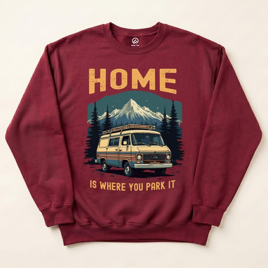 Home Parked Sweatshirt Hike Tee Sweatshirt Maroon / S