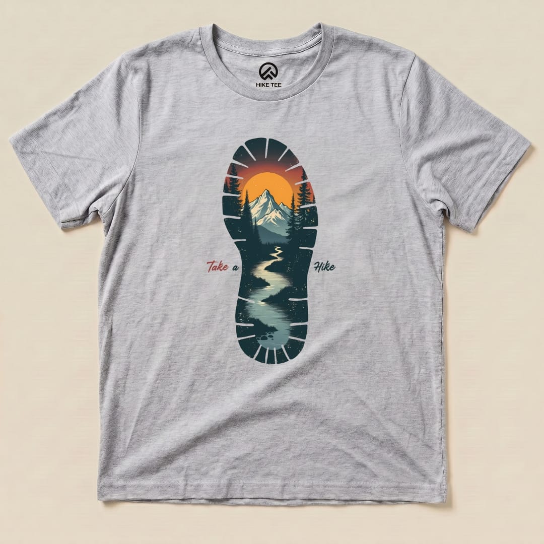 Hike Tee T-Shirt Athletic Heather / S Horizon Footprint Shirt