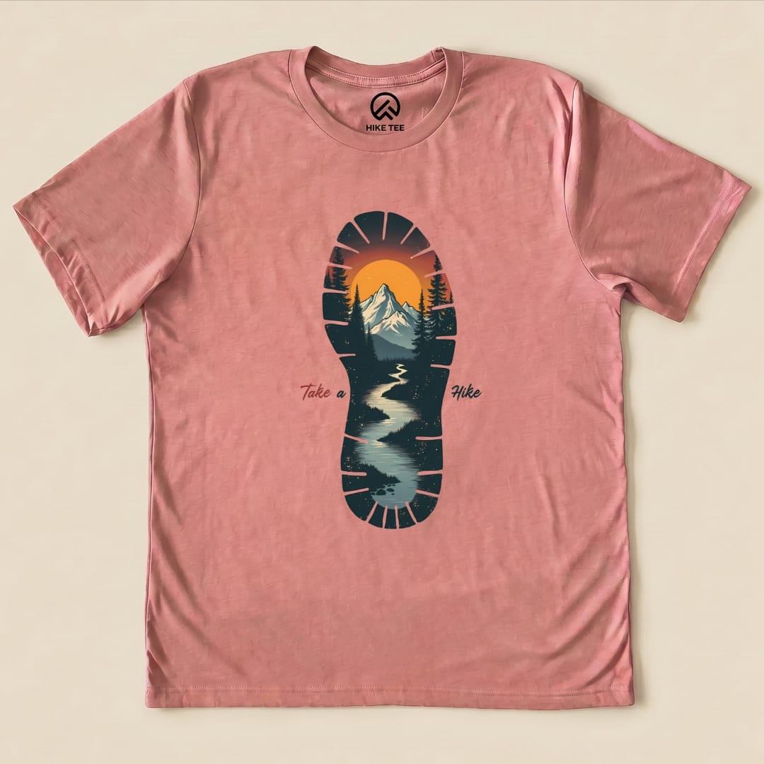 Hike Tee T-Shirt Heather Mauve / S Horizon Footprint Shirt