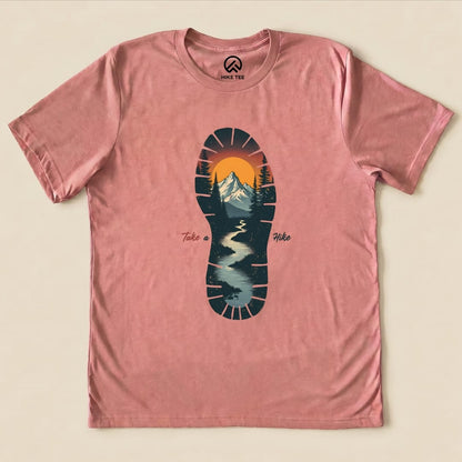 Hike Tee T-Shirt Heather Mauve / S Horizon Footprint Shirt