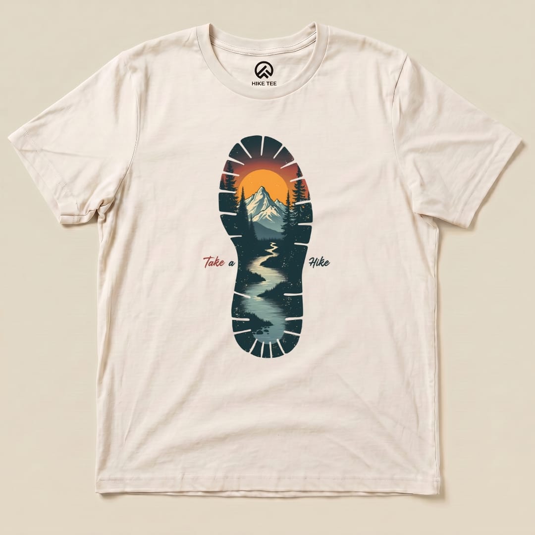 Hike Tee T-Shirt Natural / S Horizon Footprint Shirt