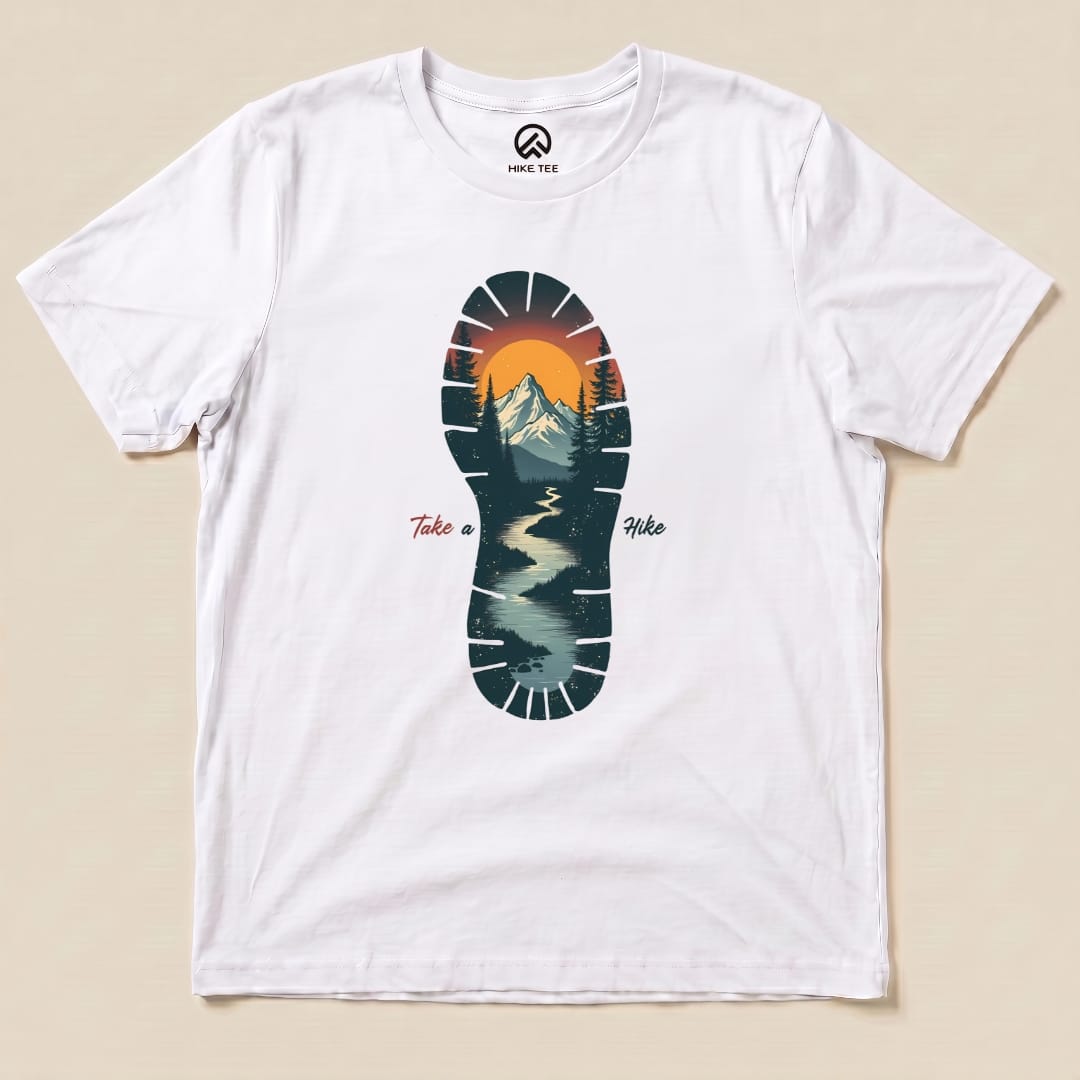 Hike Tee T-Shirt White / S Horizon Footprint Shirt