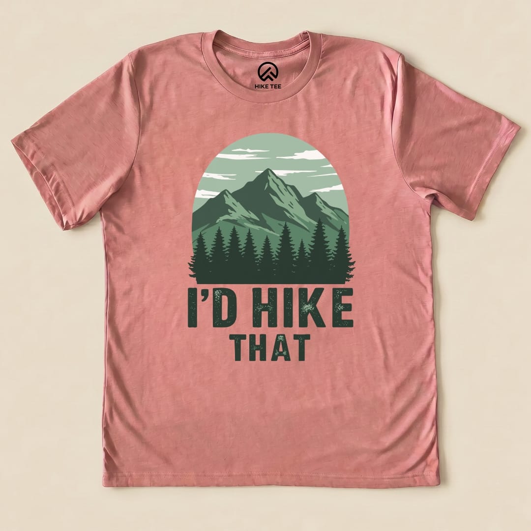 I'D Hike That Shirt Hike Tee T-Shirt Heather Mauve / S