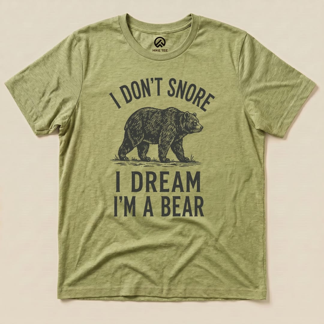 I dream I'm a Bear Shirt Hike Tee T-Shirt Heather Green / S
