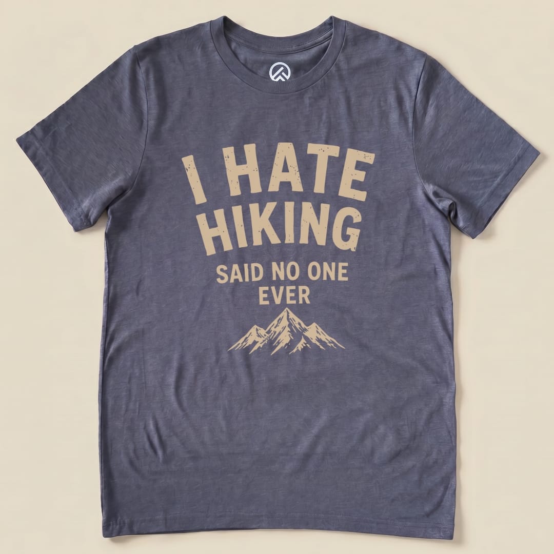 I Hate Hiking Shirt Hike Tee T-Shirt Heather Navy / S