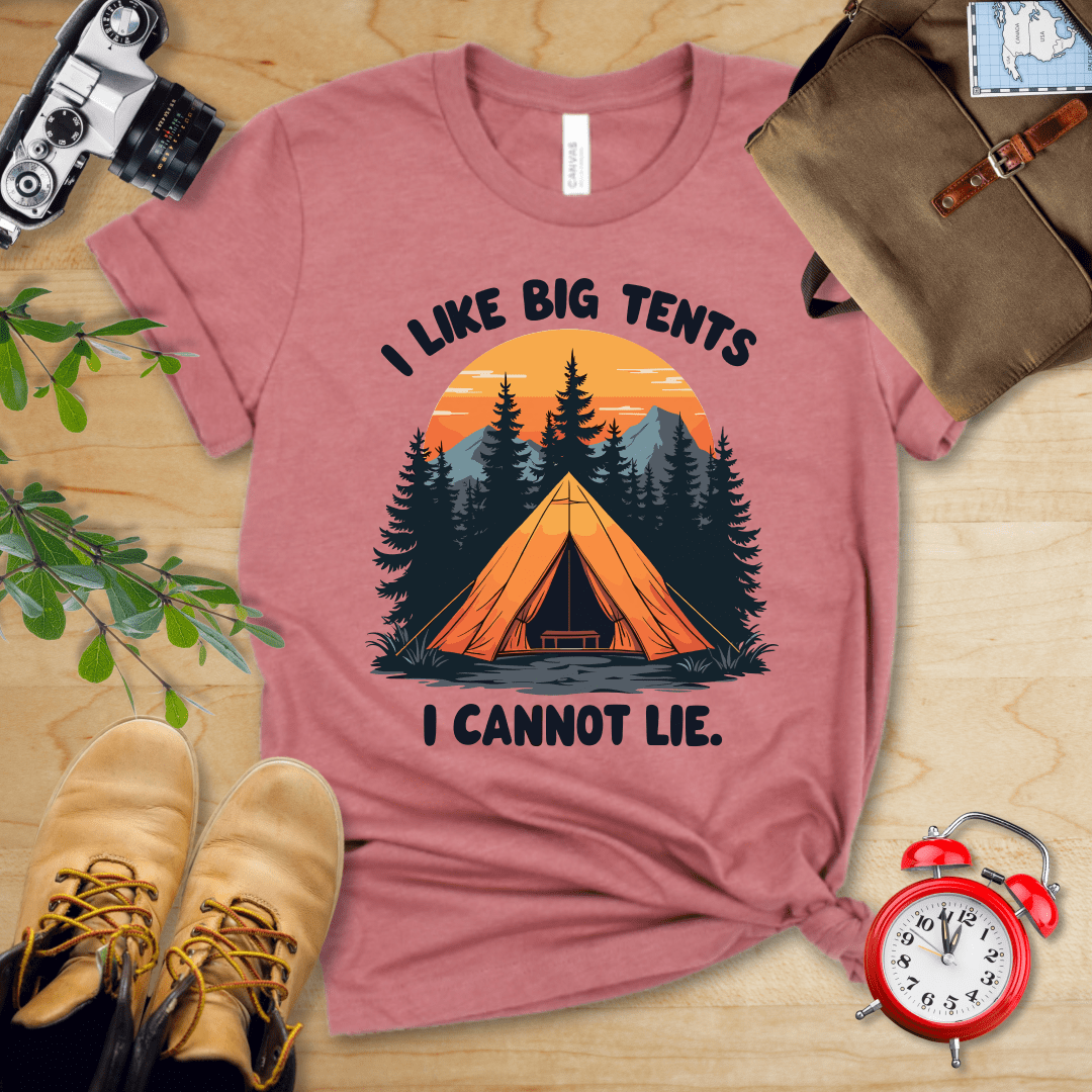 Printify T-Shirt Heather Mauve / S I Like Big Tents Shirt