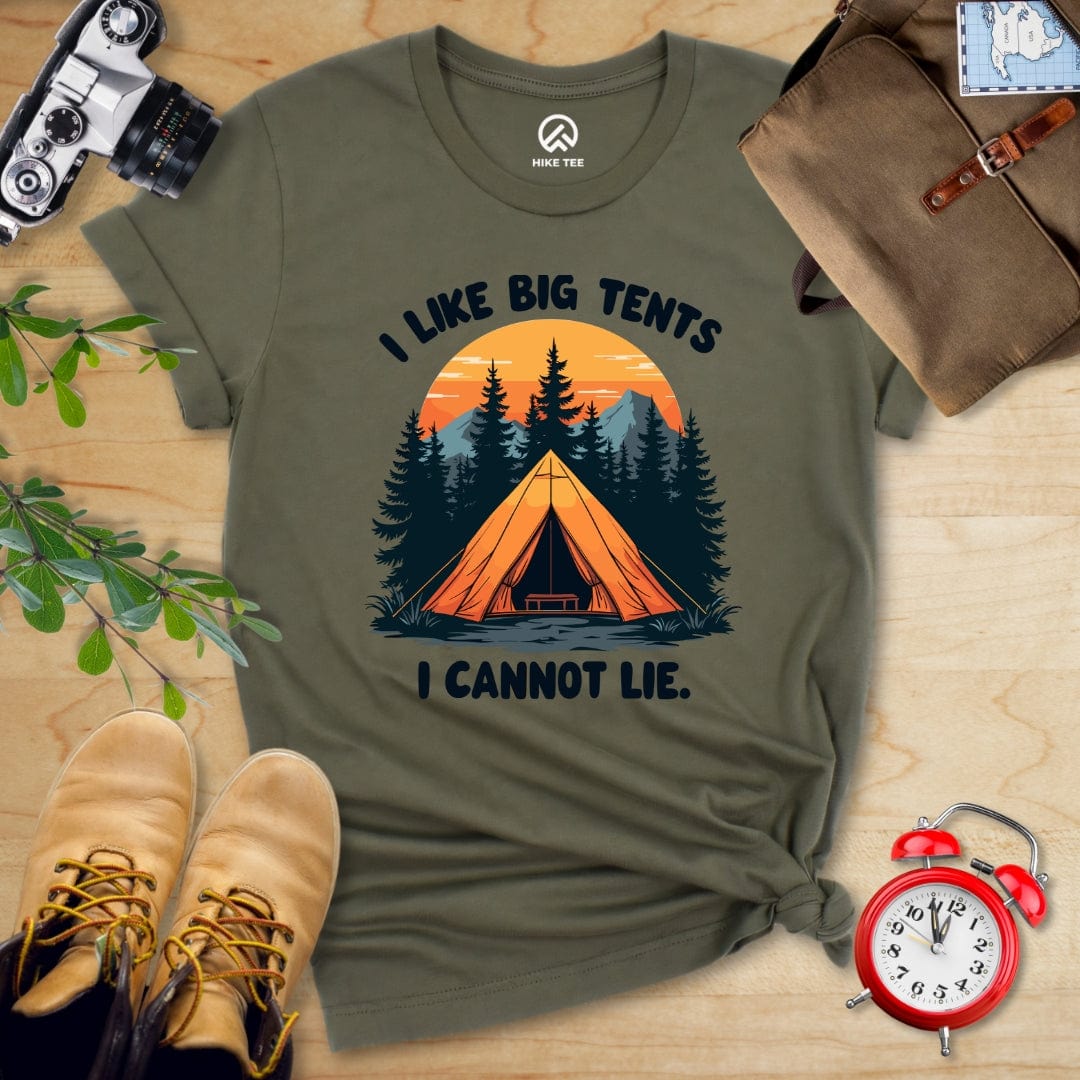 Hike Tee T-Shirt Military Green / S I Like Big Tents Shirt