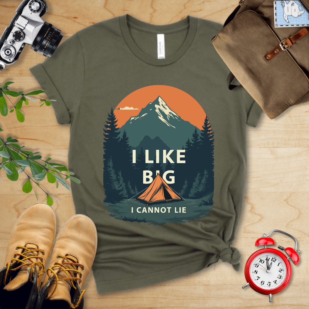 Printify T-Shirt Military Green / S I Like Big Tents Shirt