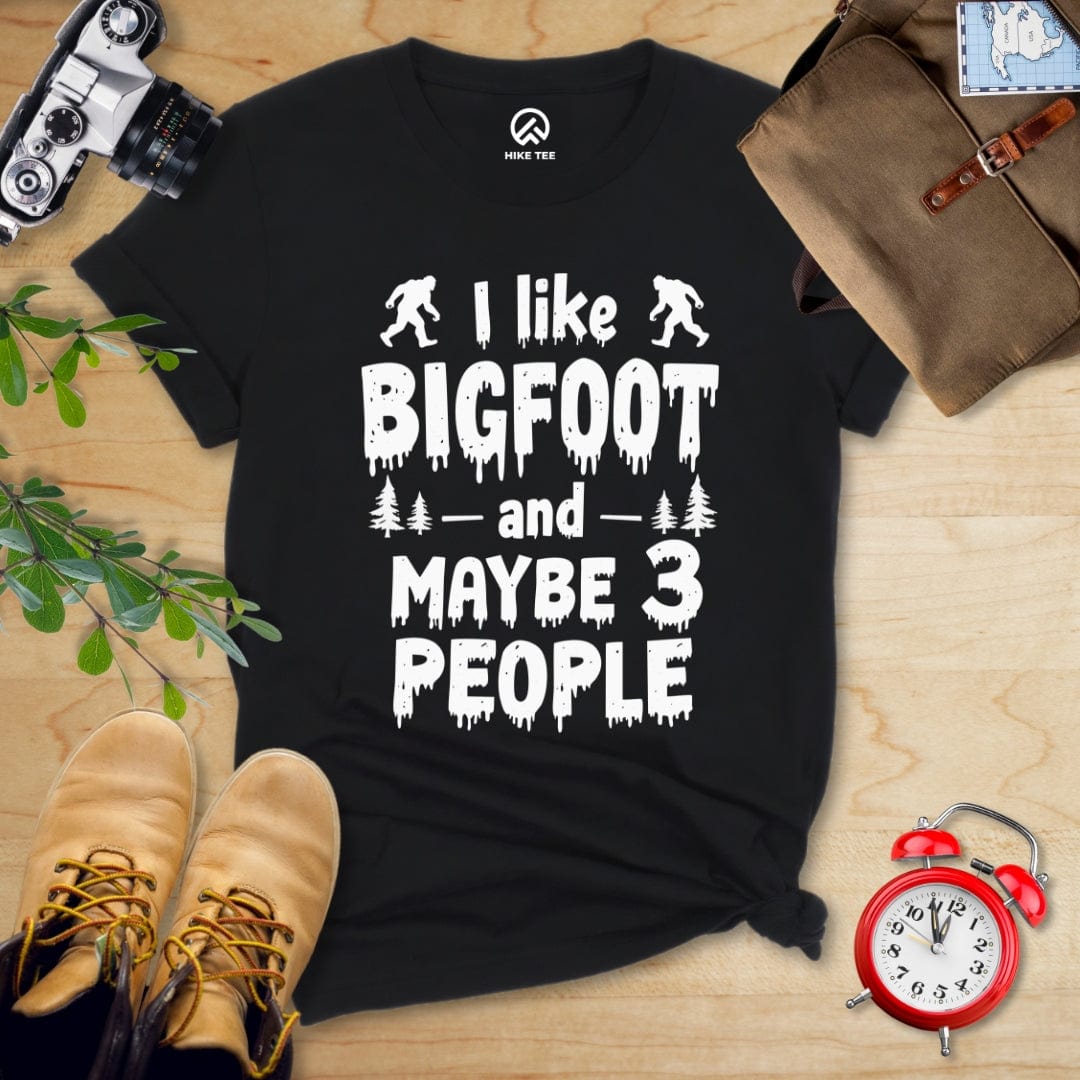 Hike Tee T-Shirt Black / S I Like Bigfoot Shirt