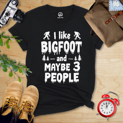 Hike Tee T-Shirt Black / S I Like Bigfoot Shirt