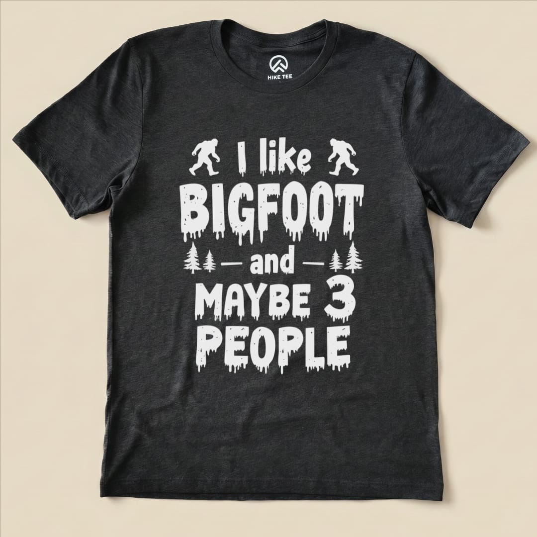Hike Tee T-Shirt Dark Grey Heather / S I Like Bigfoot Shirt