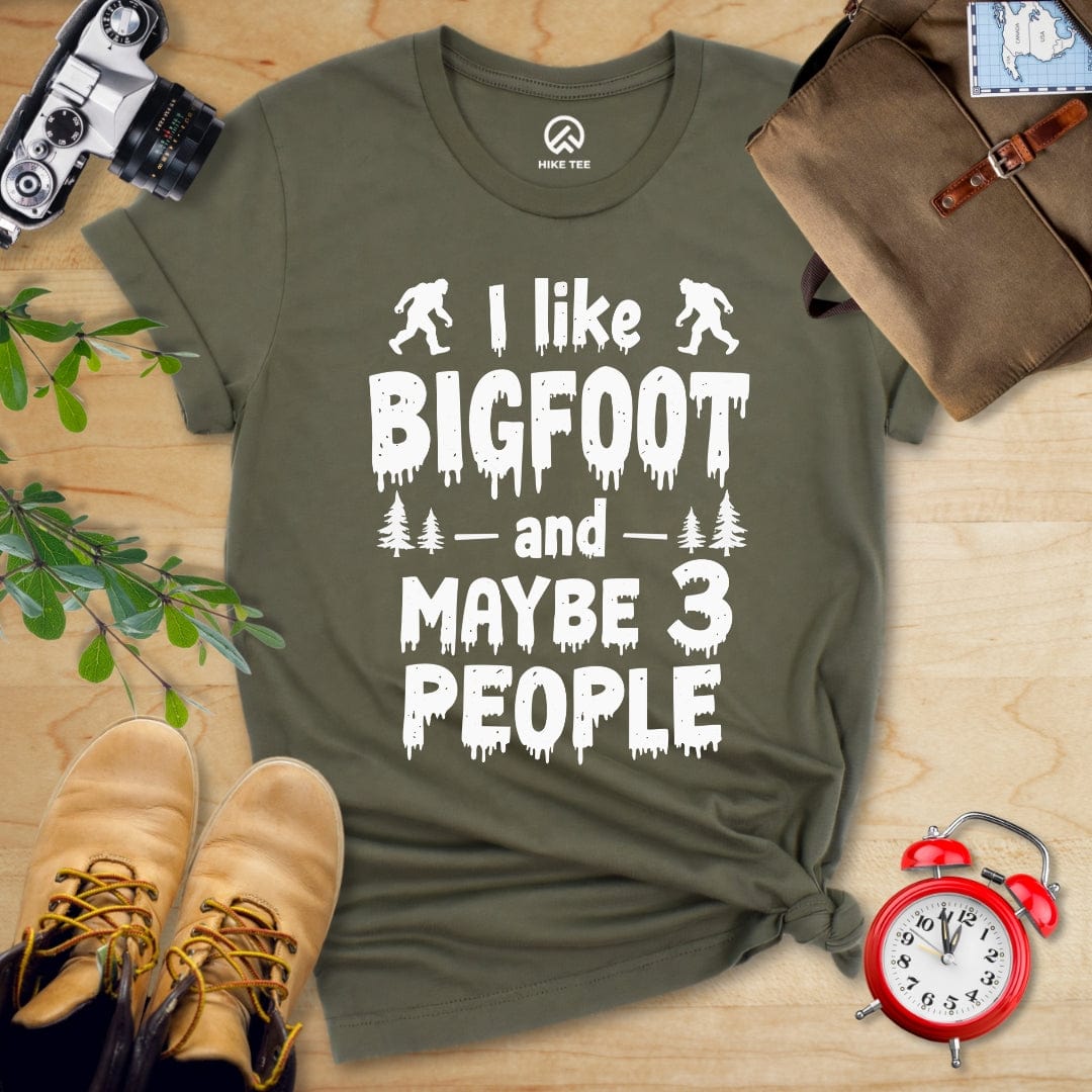 Hike Tee T-Shirt Military Green / S I Like Bigfoot Shirt