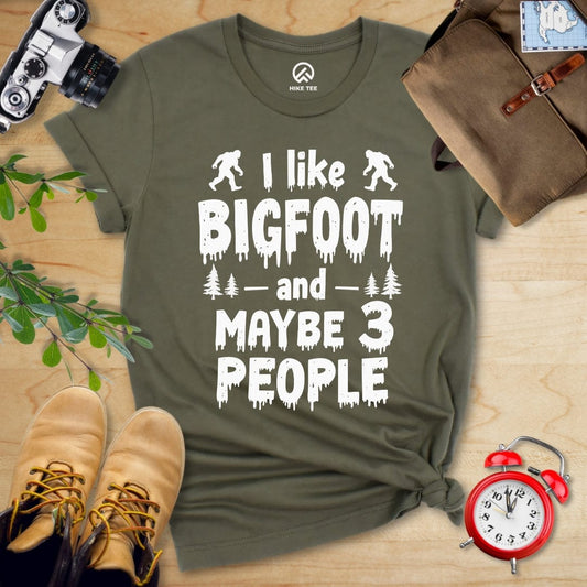 Hike Tee T-Shirt Military Green / S I Like Bigfoot Shirt