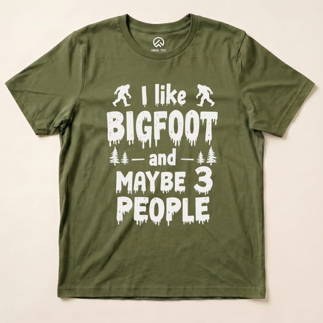 Hike Tee T-Shirt Military Green / S I Like Bigfoot Shirt