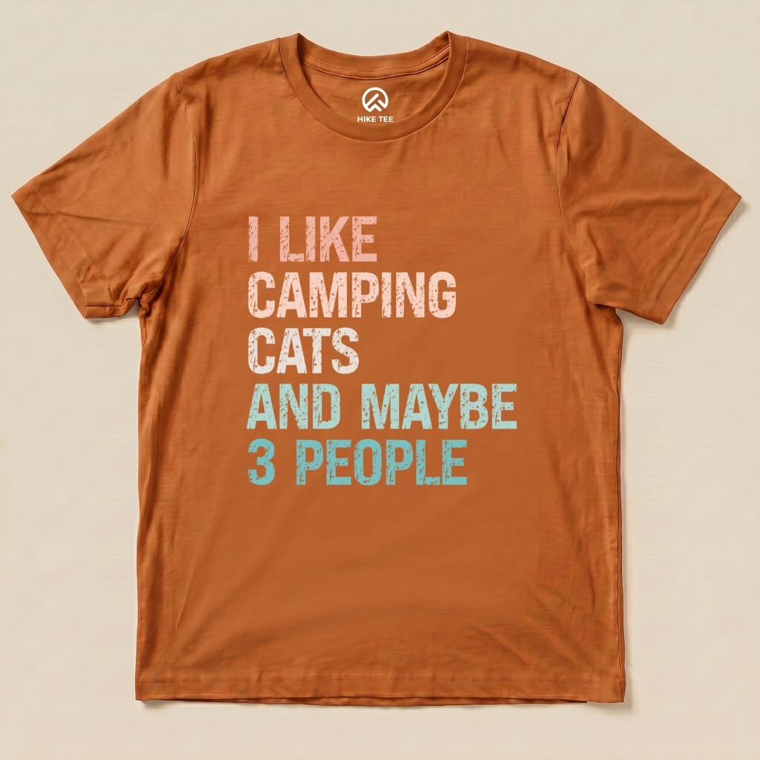 I Like Camping Cat Shirt Hike Tee T-Shirt Autumn / S