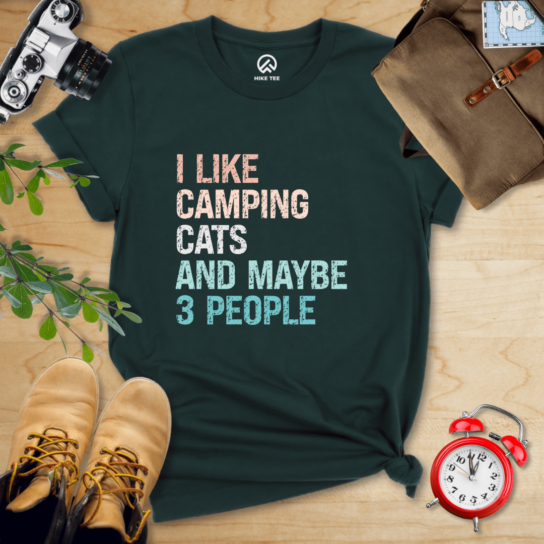 Hike Tee T-Shirt Forest / S I Like Camping Cat Shirt