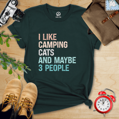 Hike Tee T-Shirt Forest / S I Like Camping Cat Shirt