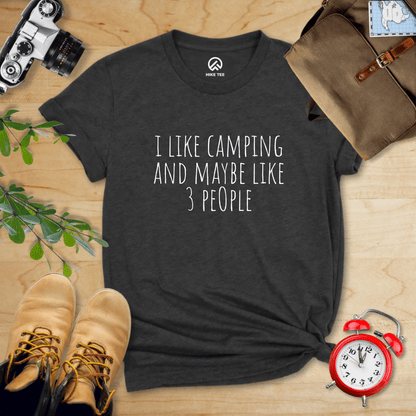 Hike Tee T-Shirt Dark Grey Heather / S I Like Camping Shirt